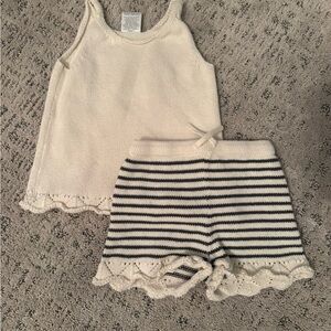 Little Co. Cream Knit Tank Top